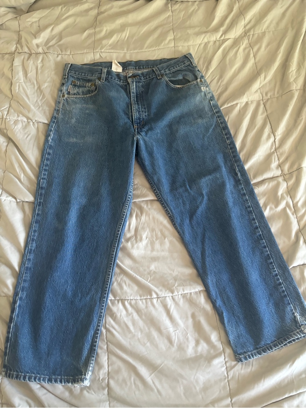 Carhartt Men's Straight Blue Denim Jeans 40x28